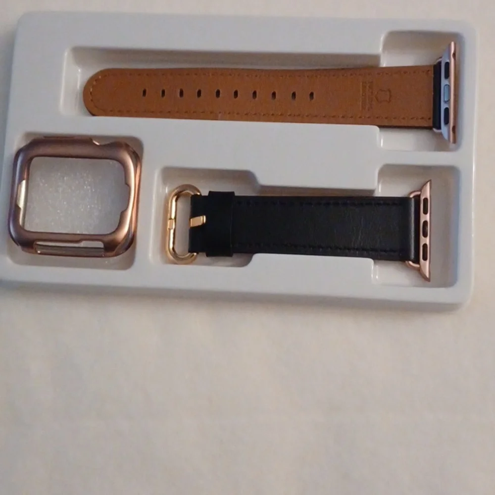 NWT Apple Smartwatch band. Set Brown and Black. Rose Gold
